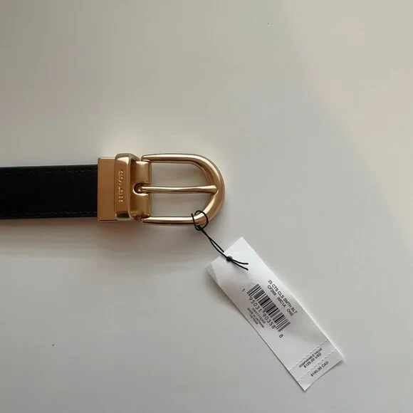 NWT Coach Women’s Classic Buckle Cut-To-Size Reversible Leather Belt - Picture 3 of 7